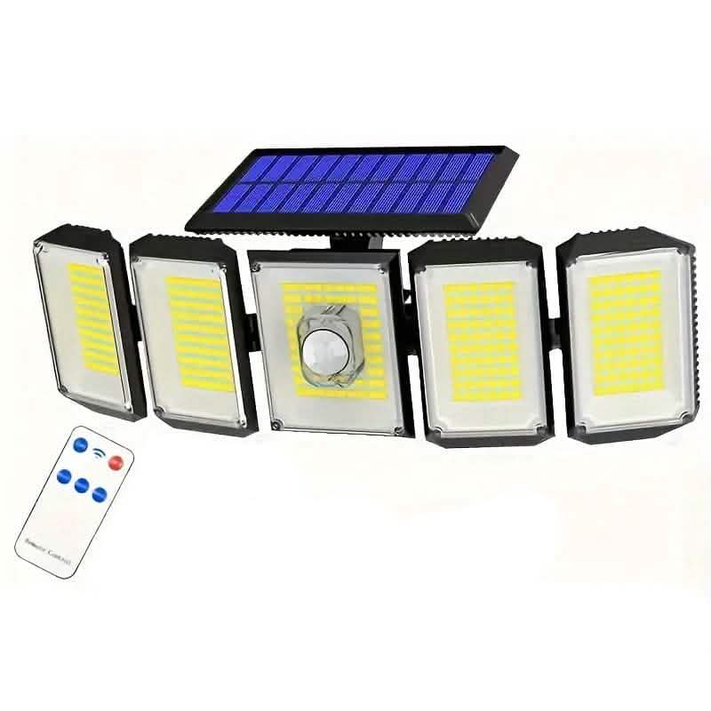 Solar Wall Light with 5 Adjustable Angle Heads 1-Piece Solar Outdoor Lights - Tophatter Daily Deals
