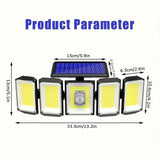 Solar Wall Light with 5 Adjustable Angle Heads Solar Outdoor Lights - Tophatter Daily Deals