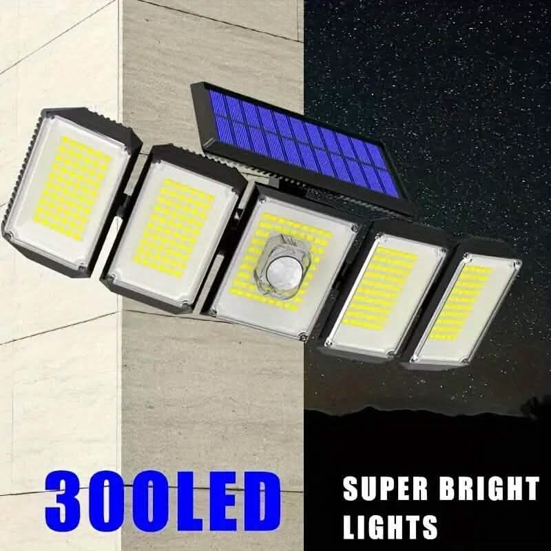 Solar Wall Light with 5 Adjustable Angle Heads Solar Outdoor Lights - Tophatter Daily Deals