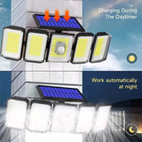 Solar Wall Light with 5 Adjustable Angle Heads Solar Outdoor Lights - Tophatter Daily Deals