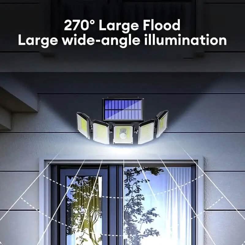 Solar Wall Light with 5 Adjustable Angle Heads Solar Outdoor Lights - Tophatter Daily Deals