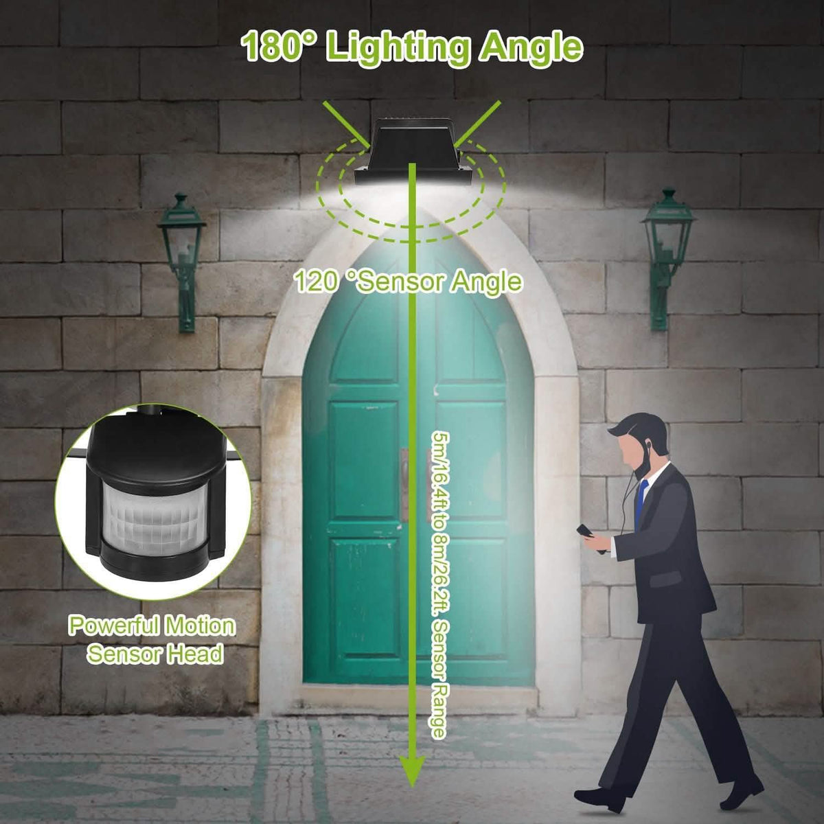 Solar Wall Lights 120 LEDs Outdoor Lighting - Tophatter Daily Deals