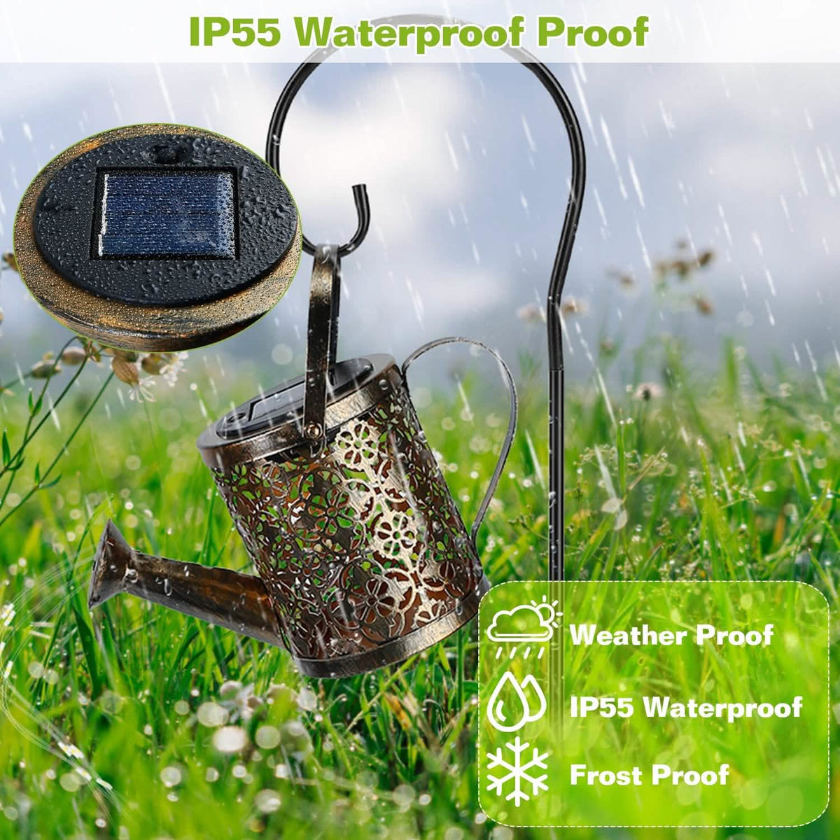 Solar Watering Can Powdered String Light Stake Garden & Patio - Tophatter Daily Deals