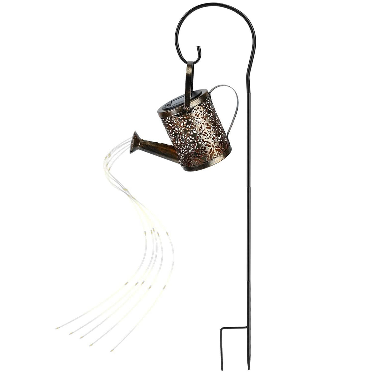 Solar Watering Can Powdered String Light Stake Garden & Patio - Tophatter Daily Deals