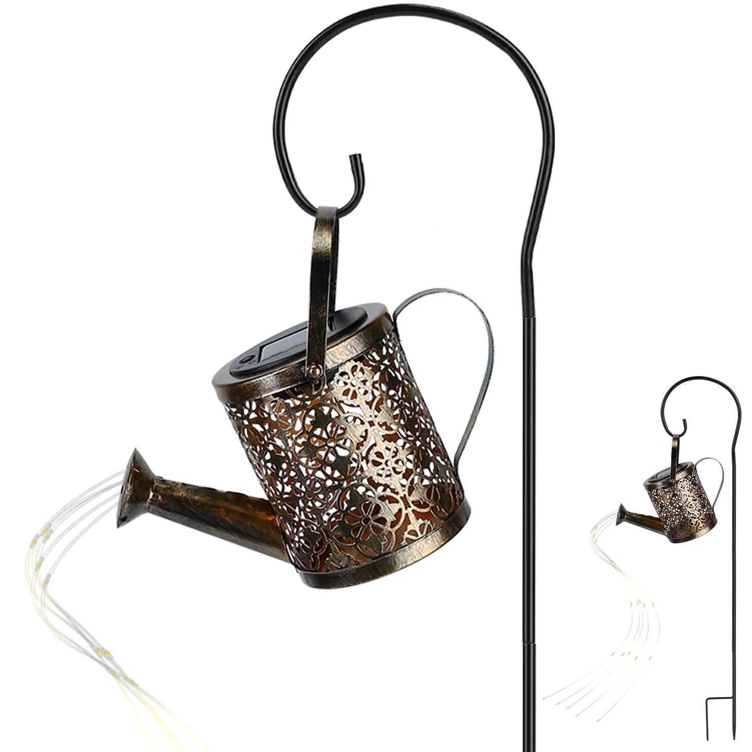Solar Watering Can Powdered String Light Stake Garden & Patio - Tophatter Daily Deals