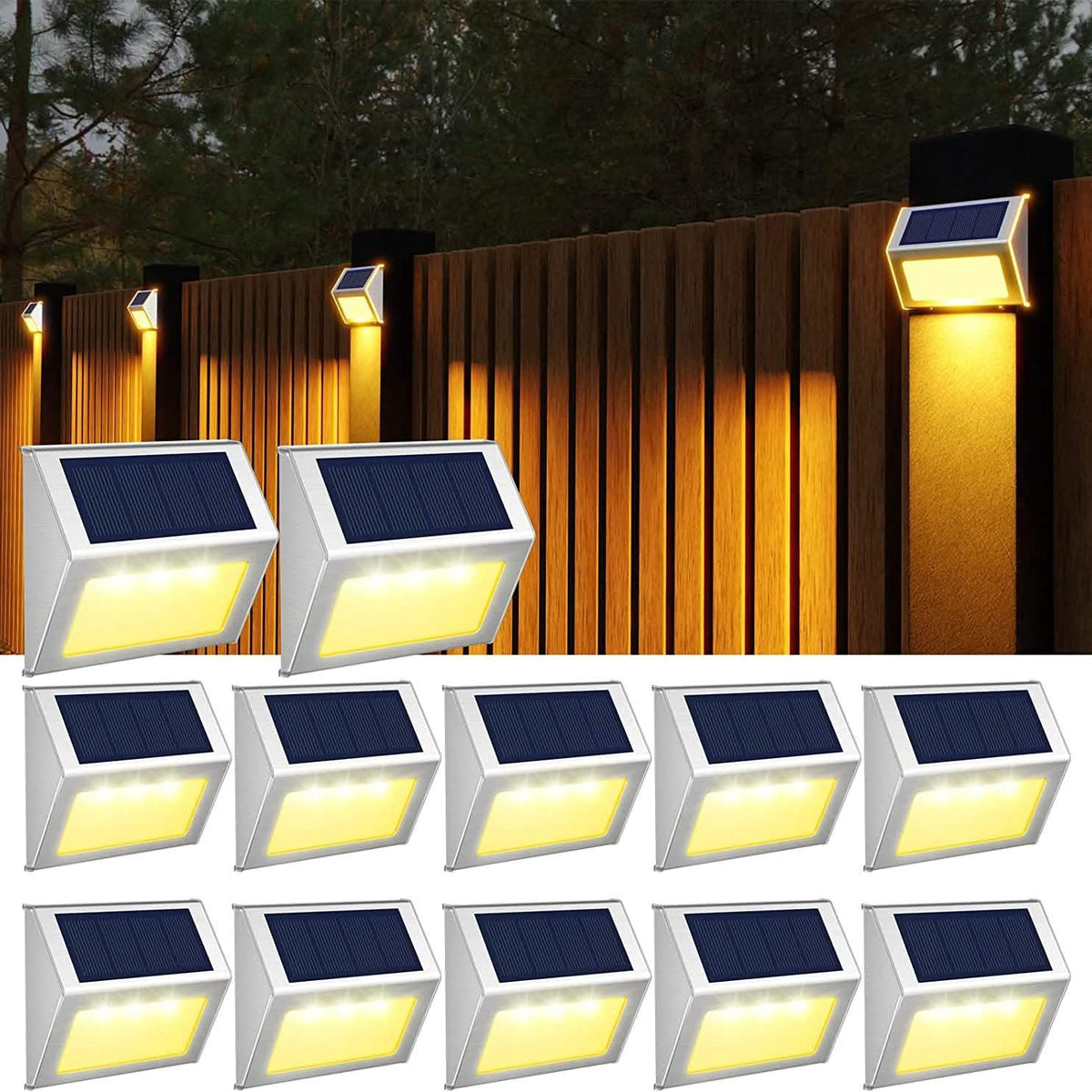 Solar Waterproof Outdoor Lights Warm White 12 Pack Solar Outdoor Lights - Tophatter Daily Deals