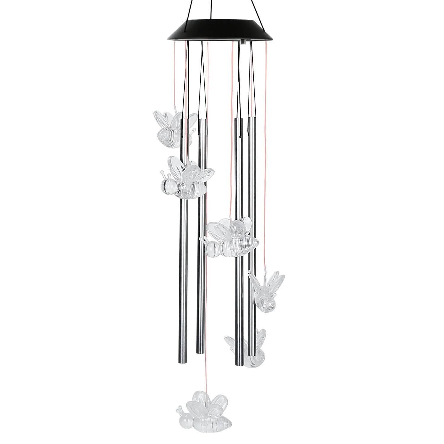 Solar Wind Chime Lights Bee Garden & Patio - Tophatter Daily Deals