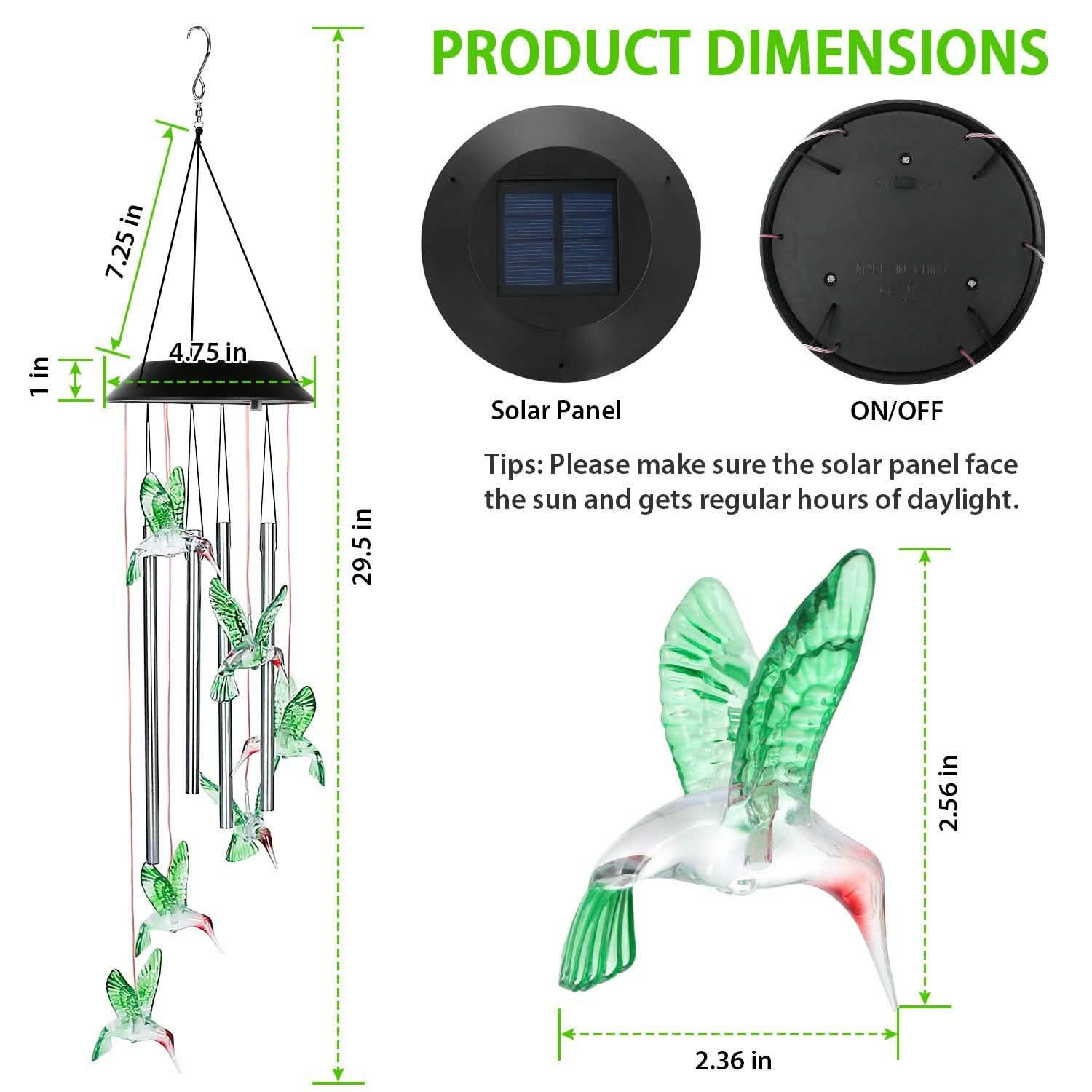 Solar Wind Chime Lights Garden & Patio - Tophatter Daily Deals