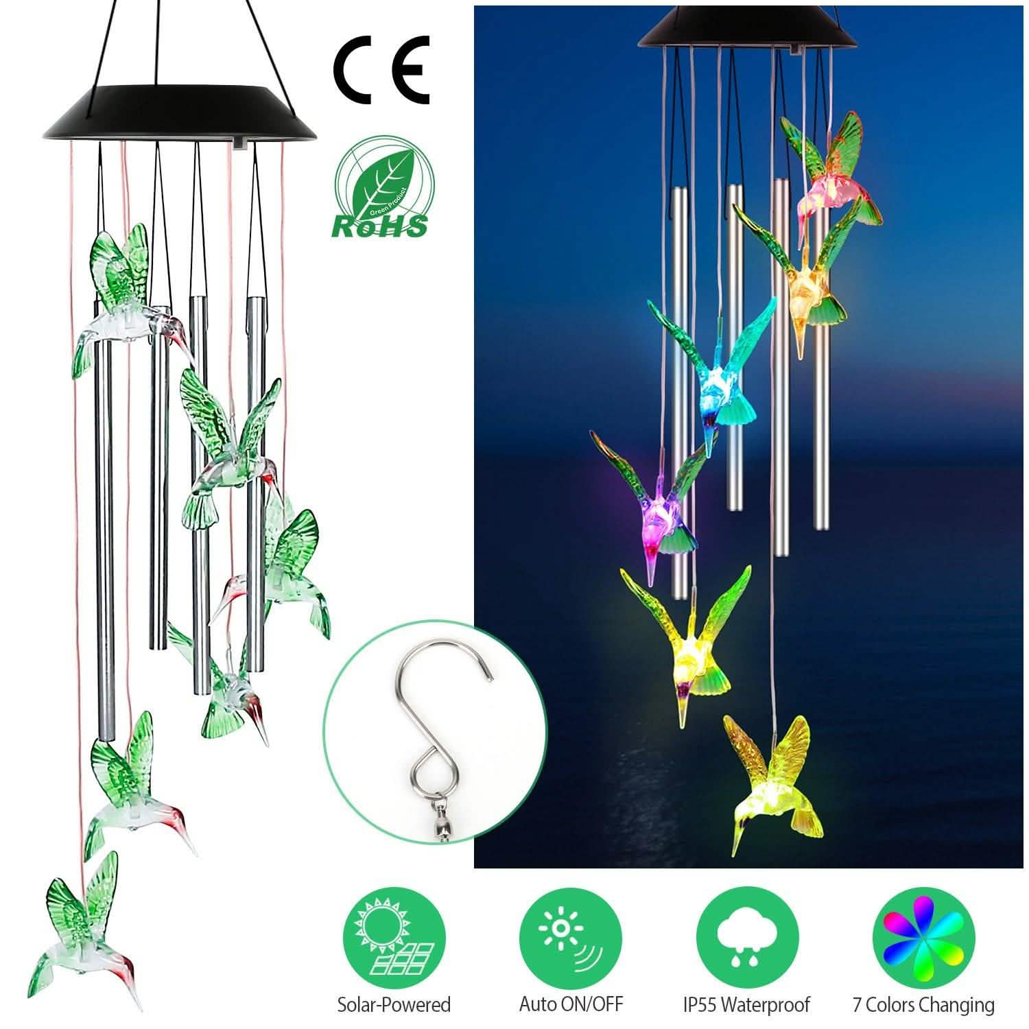 Solar Wind Chime Lights Garden & Patio - Tophatter Daily Deals