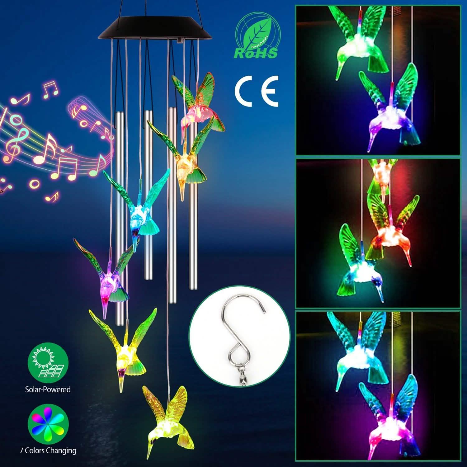Solar Wind Chime Lights Garden & Patio - Tophatter Daily Deals