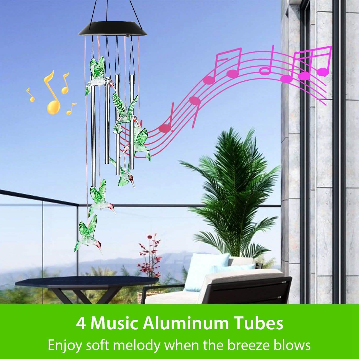 Solar Wind Chime Lights Garden & Patio - Tophatter Daily Deals