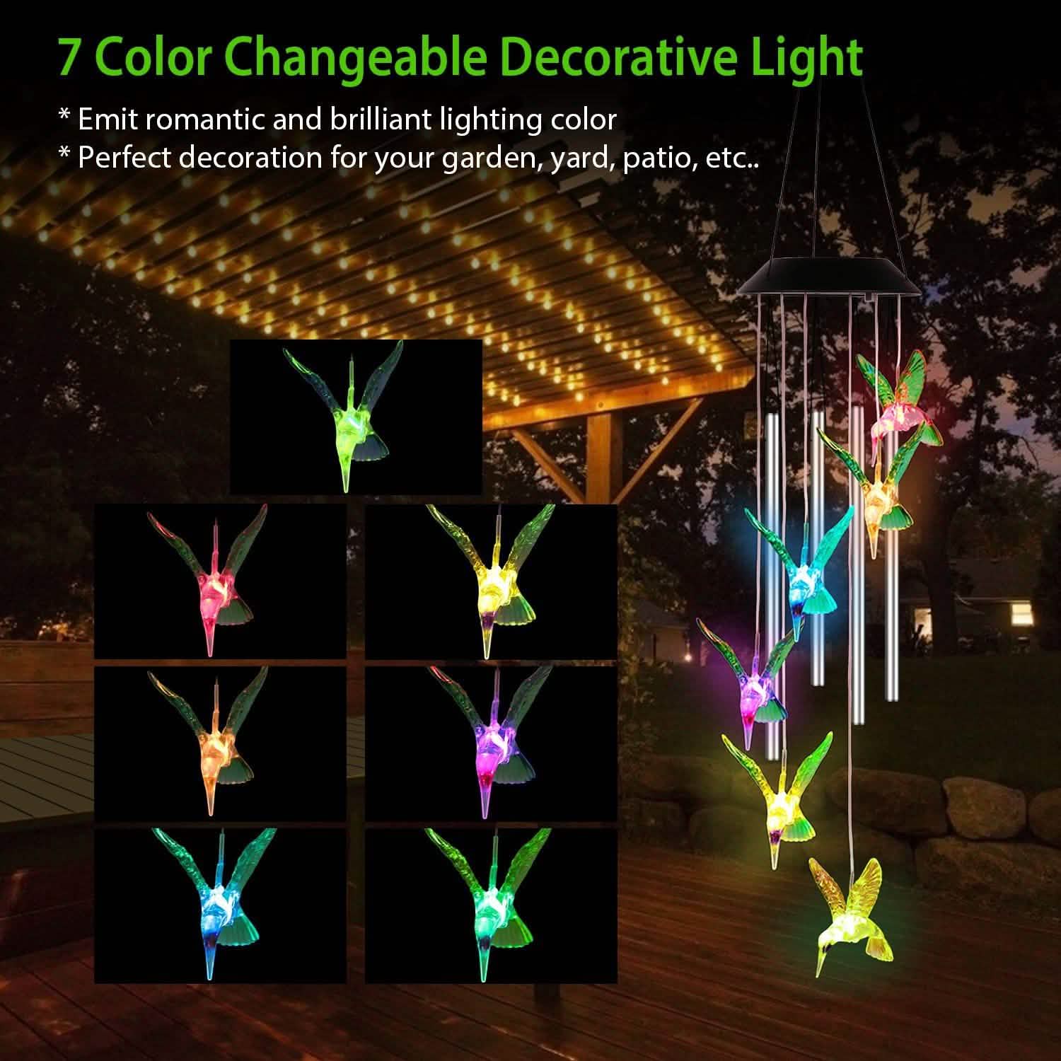 Solar Wind Chime Lights Garden & Patio - Tophatter Daily Deals
