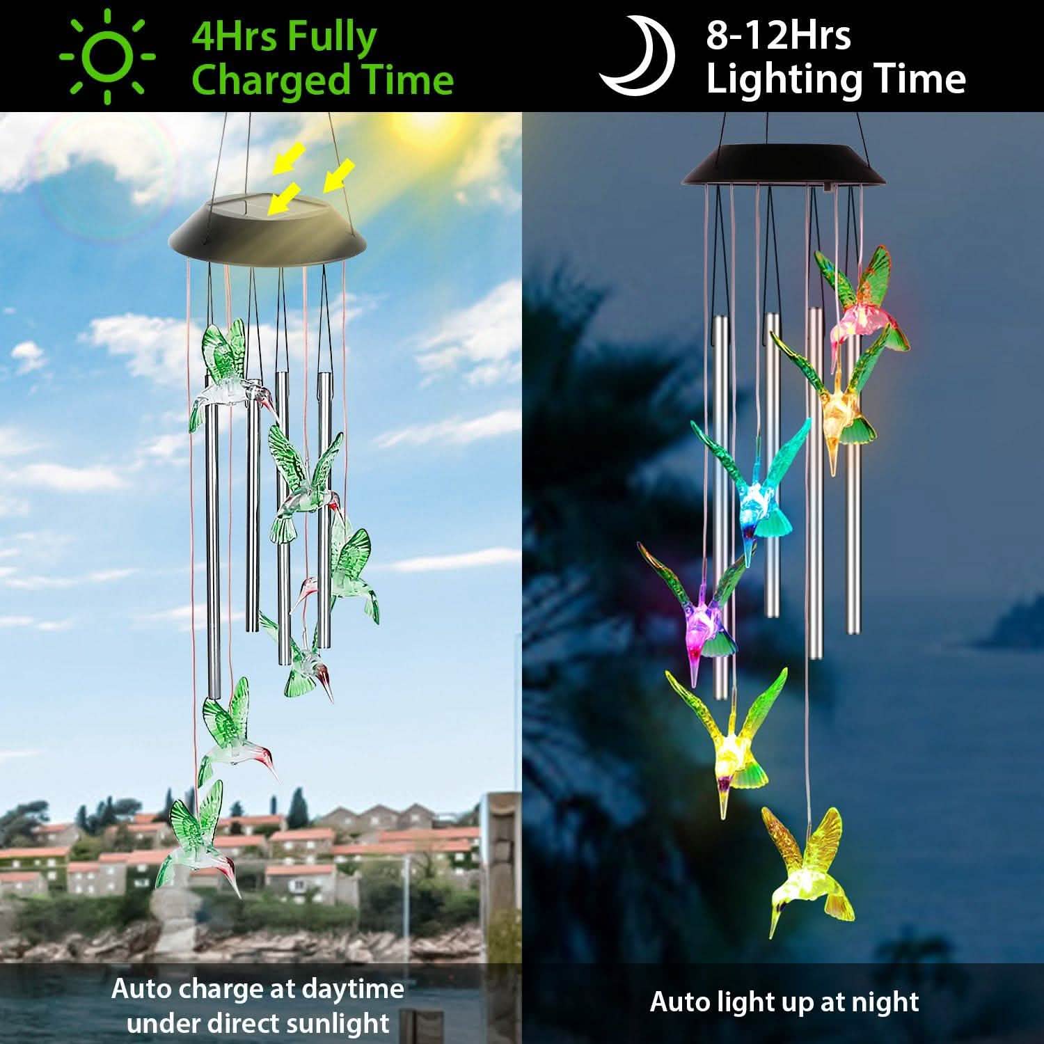 Solar Wind Chime Lights Garden & Patio - Tophatter Daily Deals