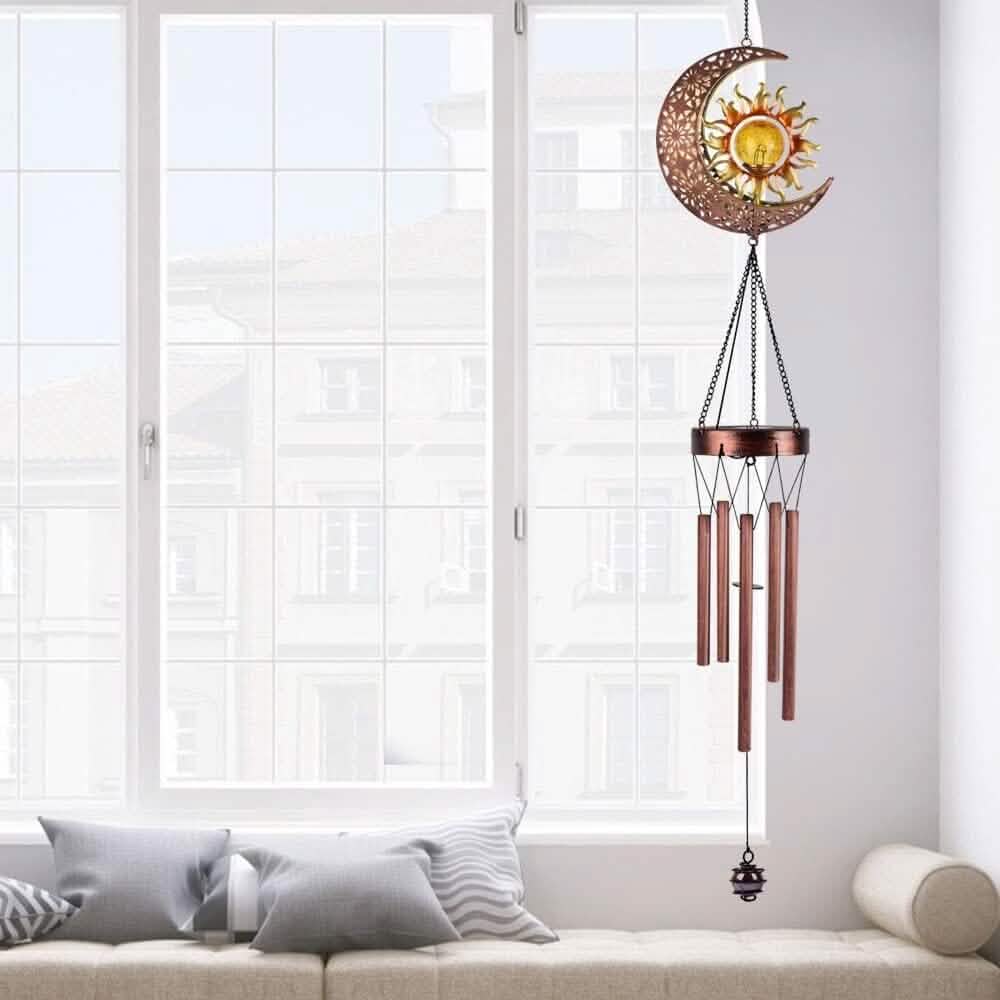 Solar Wind Chimes Garden Decorative Wind Chime Light Solar Outdoor Lights - Tophatter Daily Deals