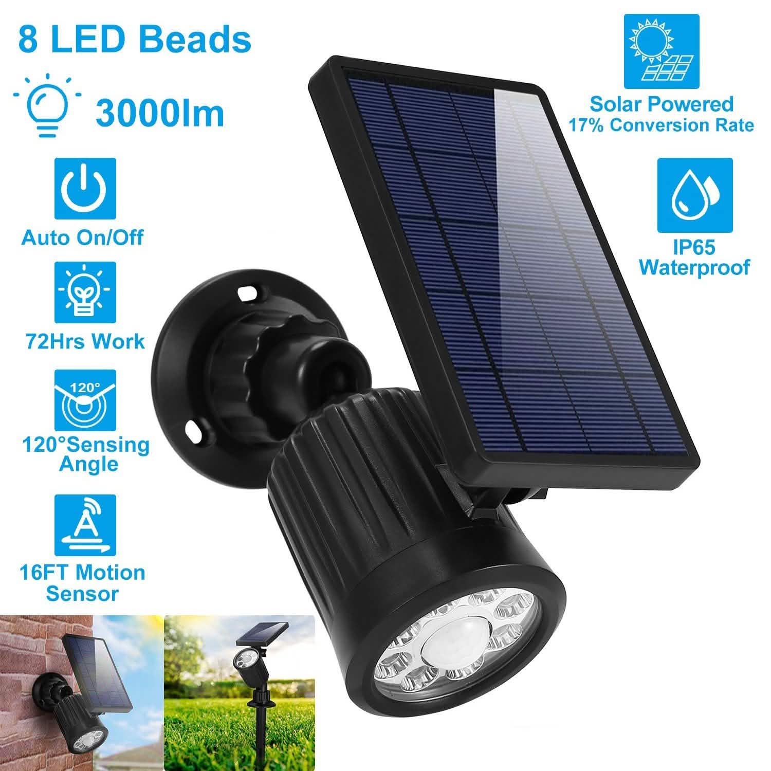 Solarek Lights Outdoor Solar Powered LED Spotlights Outdoor Lighting - Tophatter Daily Deals