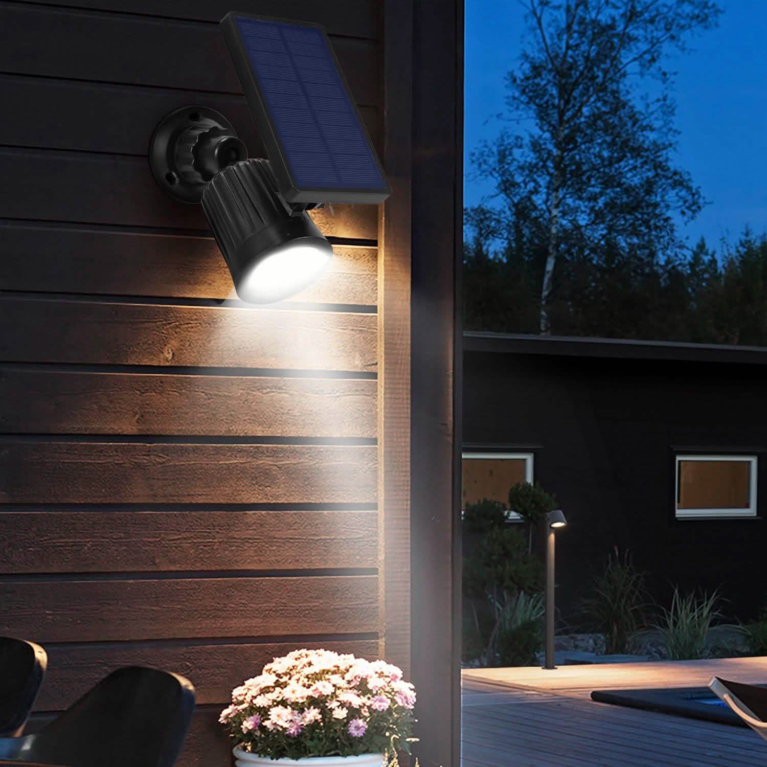 Solarek Lights Outdoor Solar Powered LED Spotlights Outdoor Lighting - Tophatter Daily Deals