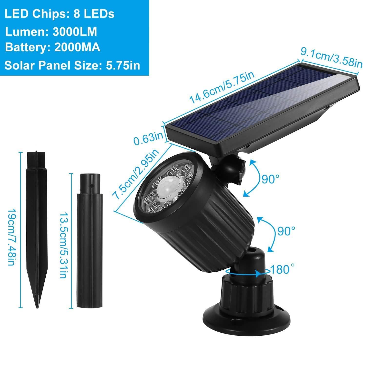 Solarek Lights Outdoor Solar Powered LED Spotlights Outdoor Lighting - Tophatter Daily Deals