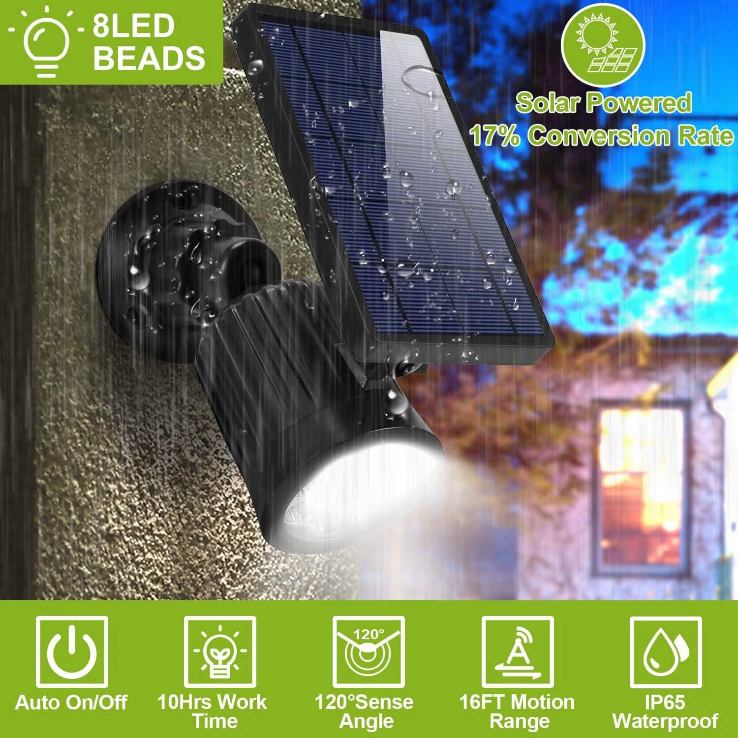 Solarek Lights Outdoor Solar Powered LED Spotlights Outdoor Lighting - Tophatter Daily Deals