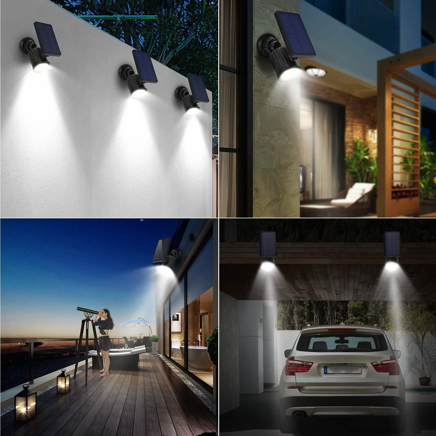 Solarek Lights Outdoor Solar Powered LED Spotlights Outdoor Lighting - Tophatter Daily Deals