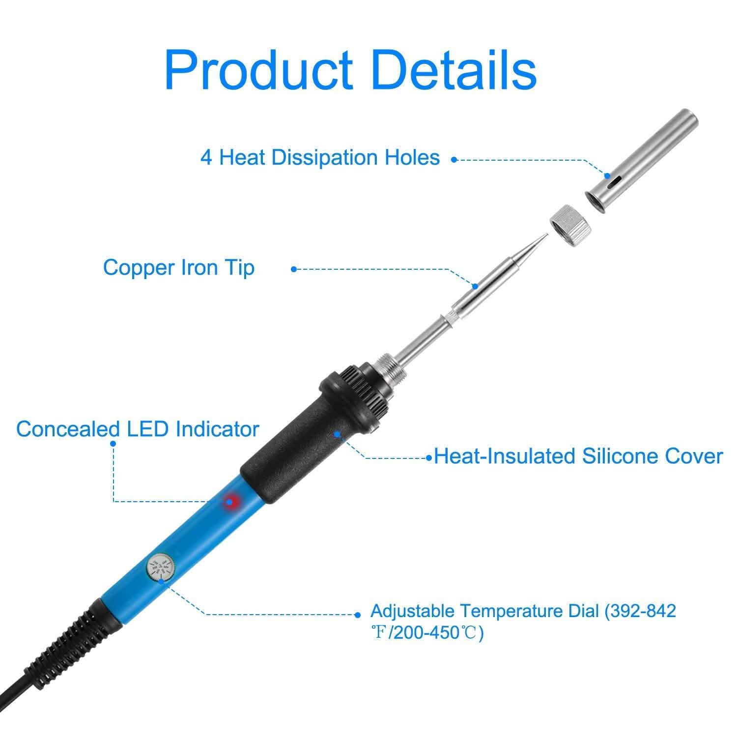 Soldering Iron 110V/60W Adjustable Temperature Home Improvement - Tophatter Daily Deals