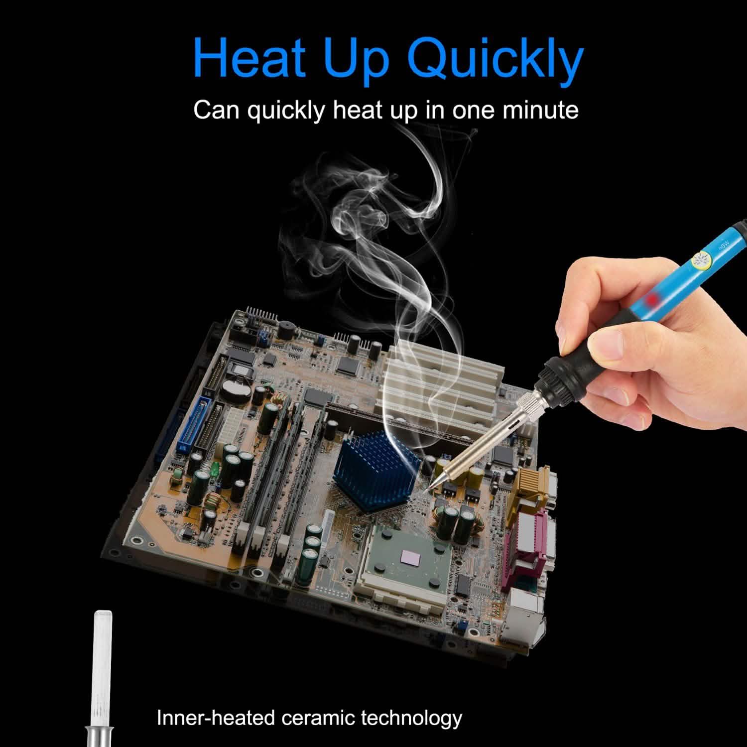 Soldering Iron 110V/60W Adjustable Temperature Home Improvement - Tophatter Daily Deals