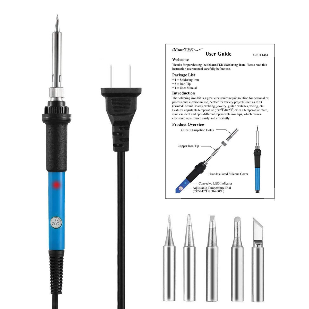 Soldering Iron 110V/60W Adjustable Temperature Home Improvement - Tophatter Daily Deals