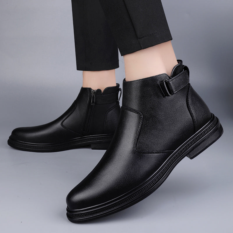 Black Solid Color Outdoor Boots Boots - Tophatter Daily Deals