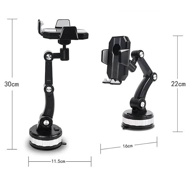 Solid & Durable Car Phone Holder Mount for Dashboard Windshield Long Arm Strong Suction Cell Phone Car Mount Phone Mounts & Holders - Tophatter Daily Deals