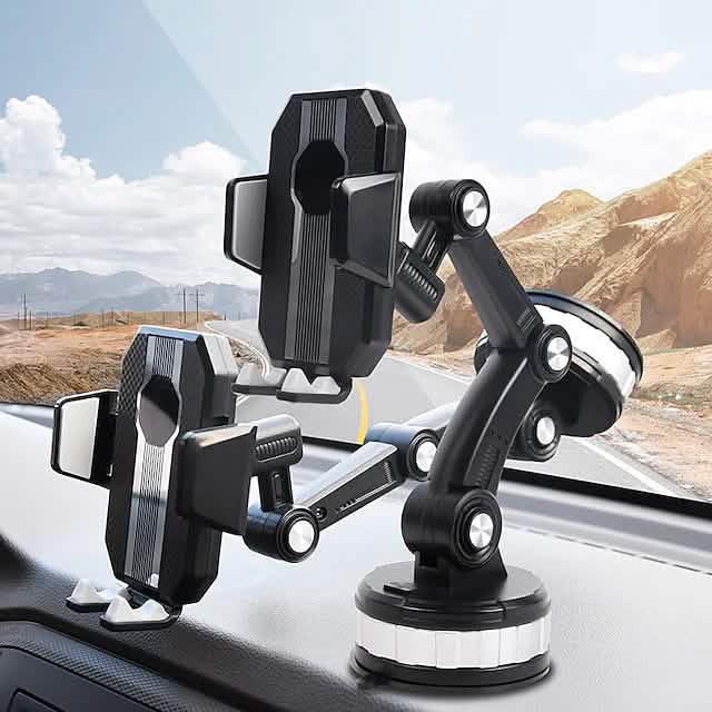 Solid & Durable Car Phone Holder Mount for Dashboard Windshield Long Arm Strong Suction Cell Phone Car Mount Phone Mounts & Holders - Tophatter Daily Deals