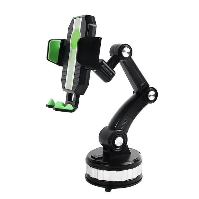 Solid & Durable Car Phone Holder Mount for Dashboard Windshield Long Arm Strong Suction Cell Phone Car Mount Green Phone Mounts & Holders - Tophatter Daily Deals