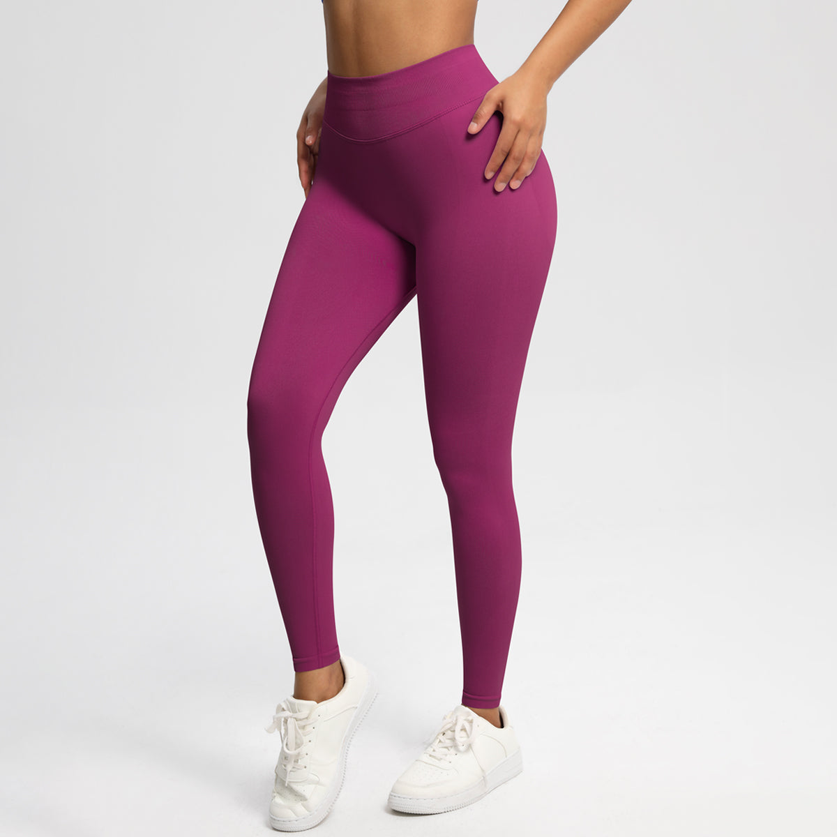 Women Solid High Waist Sports Leggings Berry Leggings - Tophatter Daily Deals