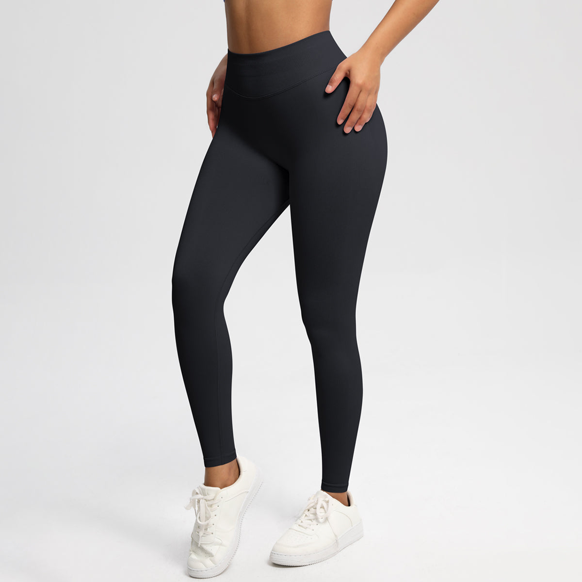 Women Solid High Waist Sports Leggings Black Leggings - Tophatter Daily Deals