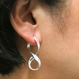 Solid Sterling Silver Figure 8 Earrings by Verona Earrings - Tophatter Daily Deals