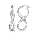 Solid Sterling Silver Figure 8 Earrings by Verona Earrings - Tophatter Daily Deals