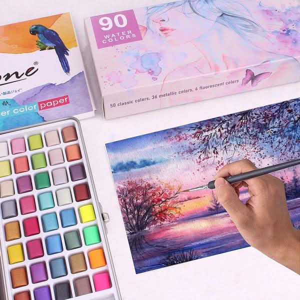 Solid Watercolor Pigment Set School, Office & Art Supplies - Tophatter Daily Deals