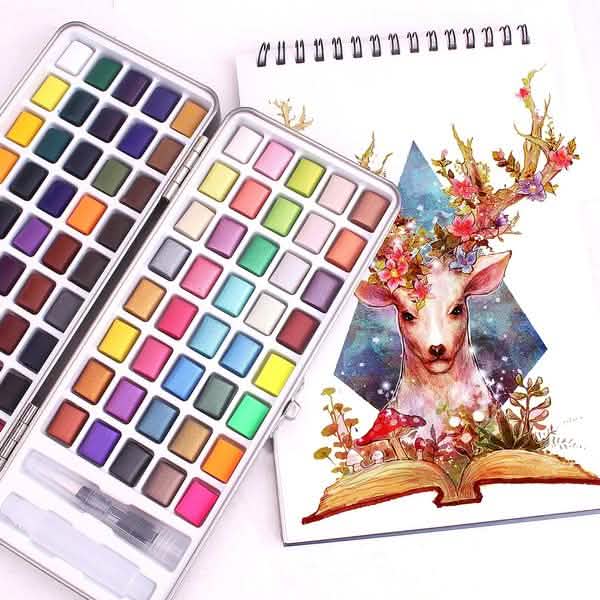 Solid Watercolor Pigment Set School, Office & Art Supplies - Tophatter Daily Deals