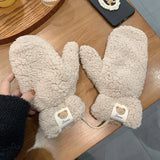 Warm Women’s Teddy Mittens - Chunky Sherpa Plush, Winter - Tophatter Daily Deals
