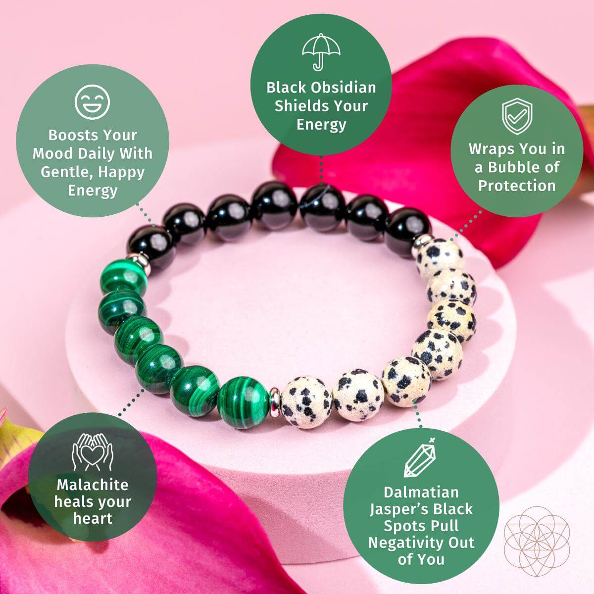 Soul Reset: Dalmatian Jasper Bracelet of Healing Bracelets - Tophatter Daily Deals