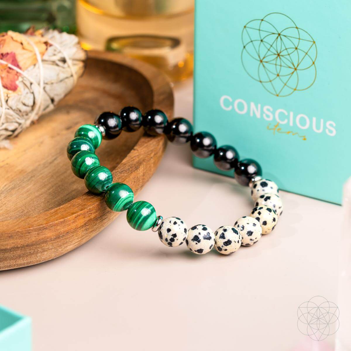 Soul Reset: Dalmatian Jasper Bracelet of Healing Bracelets - Tophatter Daily Deals