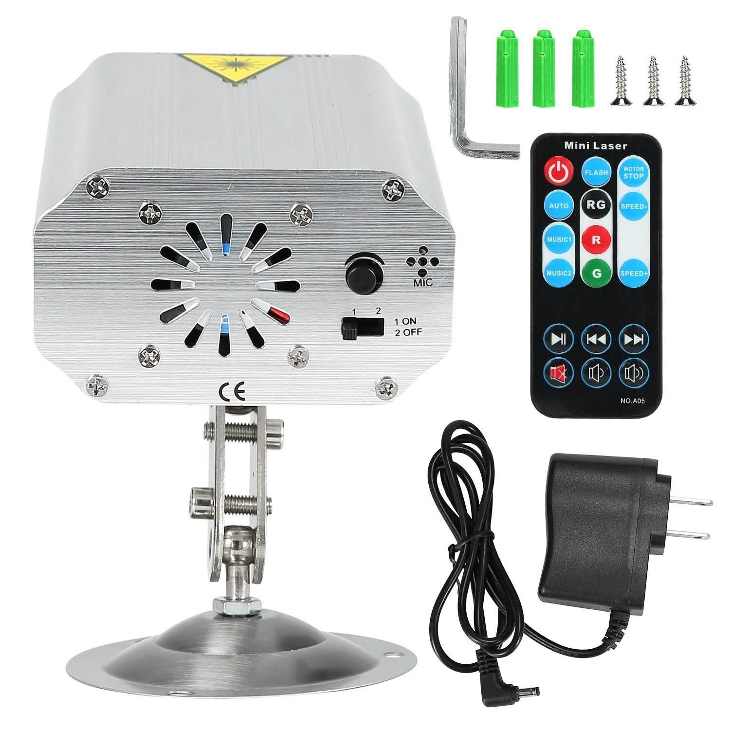 Sound Activated LED Projected Laser Patterns Indoor Lighting - Tophatter Daily Deals