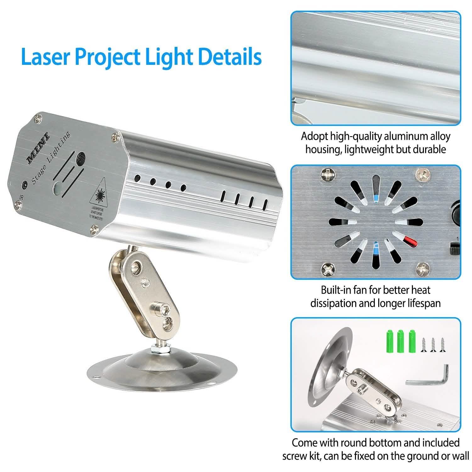 Sound Activated LED Projected Laser Patterns Indoor Lighting - Tophatter Daily Deals