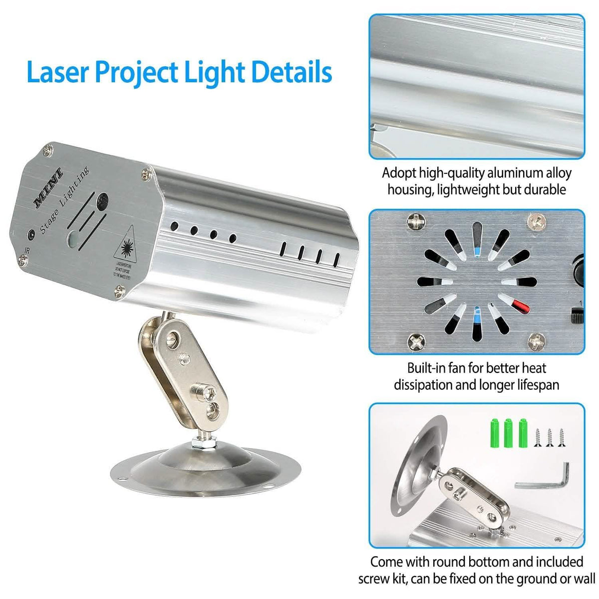 Sound Activated LED Projected Laser Patterns Indoor Lighting - Tophatter Daily Deals