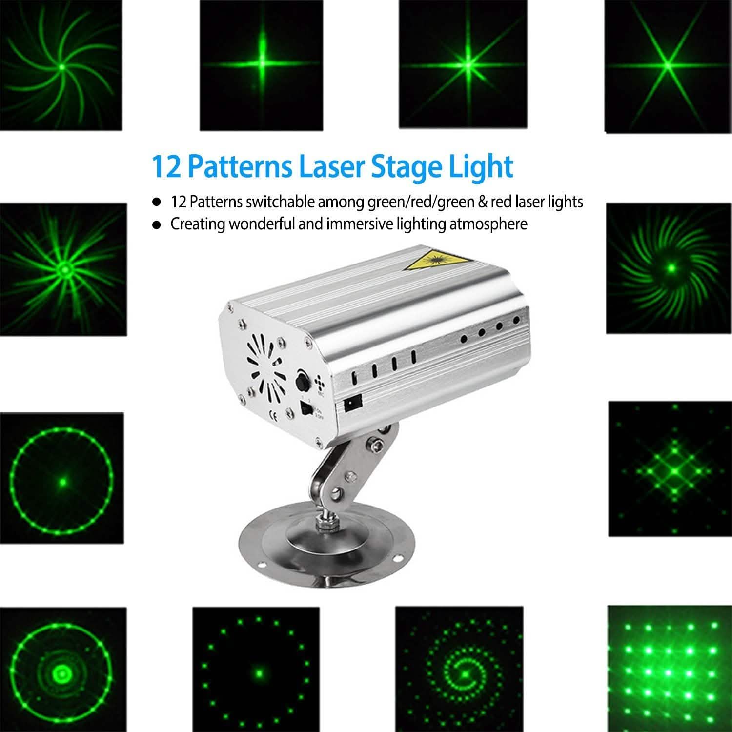 Sound Activated LED Projected Laser Patterns Indoor Lighting - Tophatter Daily Deals
