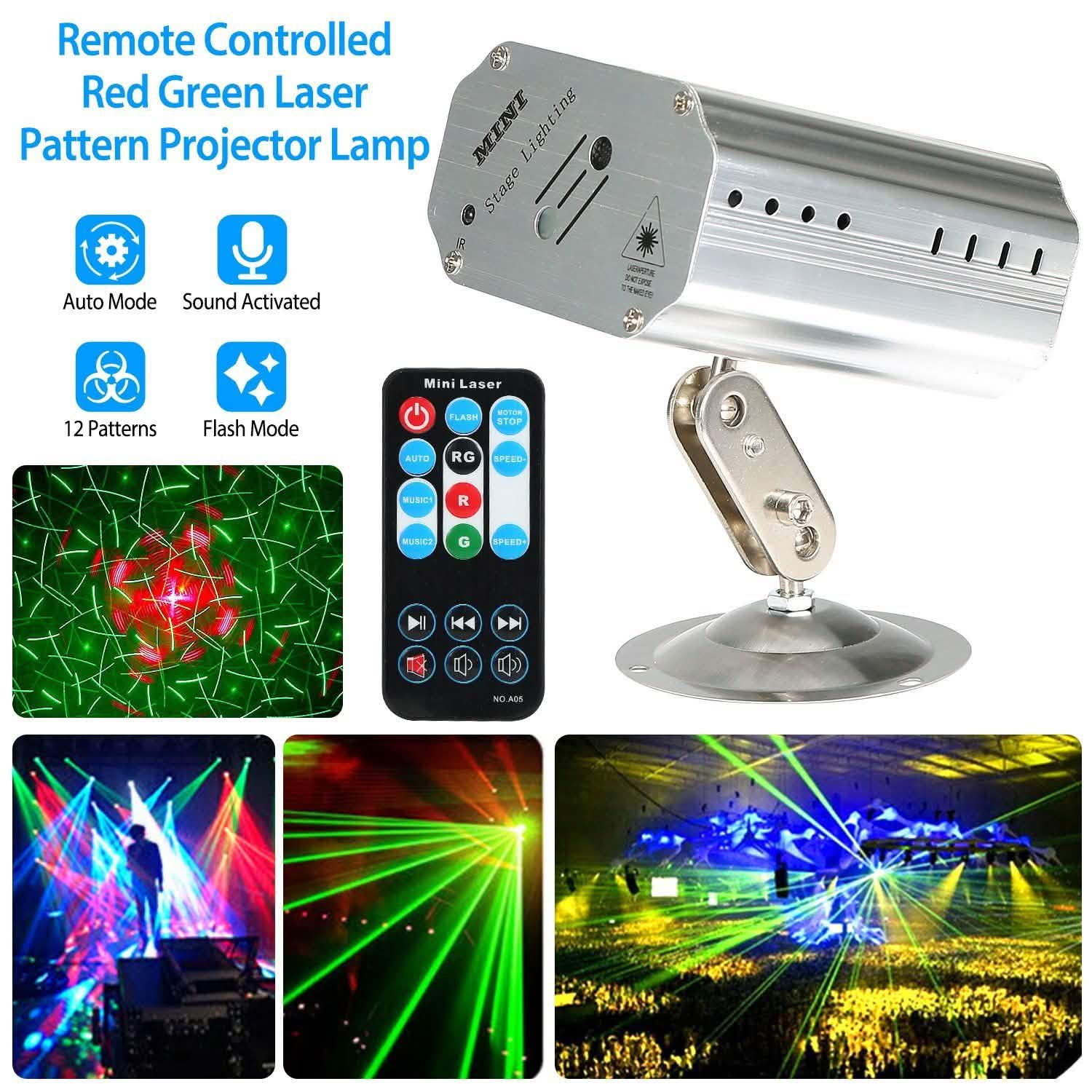 Sound Activated LED Projected Laser Patterns Indoor Lighting - Tophatter Daily Deals