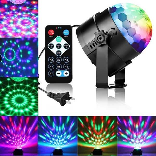 Sound Activated Rotating Disco Ball Party Lights Strobe Light Indoor Lighting - Tophatter Daily Deals