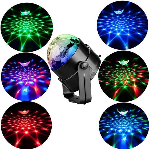 Sound Activated Rotating Disco Ball Party Lights Strobe Light Indoor Lighting - Tophatter Daily Deals