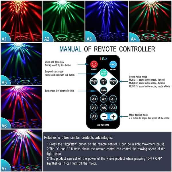 Sound Activated Rotating Disco Ball Party Lights Strobe Light Indoor Lighting - Tophatter Daily Deals