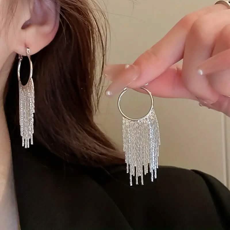 Sparkling Tassel Design Dangle Earrings Earrings - Tophatter Daily Deals