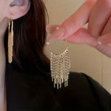 Sparkling Tassel Design Dangle Earrings Earrings - Tophatter Daily Deals