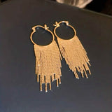 Sparkling Tassel Design Dangle Earrings Gold Earrings - Tophatter Daily Deals